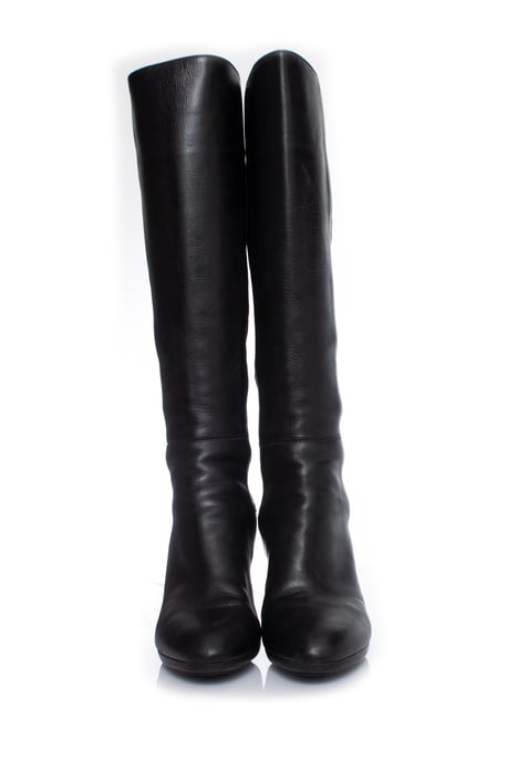 Sergio Rossi Schwarze Stretch-Lederstiefel - Image 3