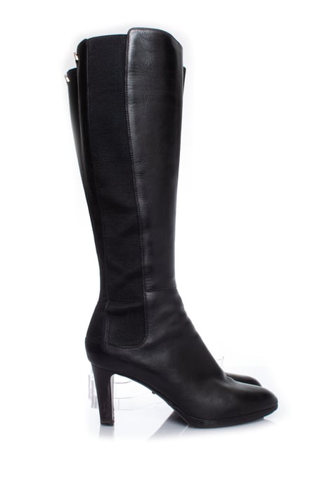 Sergio Rossi Schwarze Stretch-Lederstiefel - Image 4
