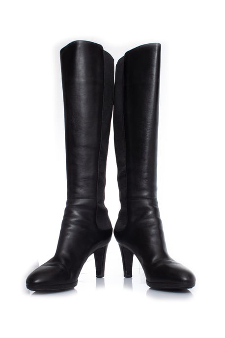 Sergio Rossi Schwarze Stretch-Lederstiefel - Image 6