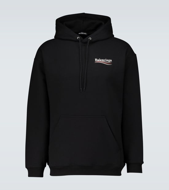 Balenciaga – Schwarzer Kapuzenpullover mit bedrucktem Logo - Image 3