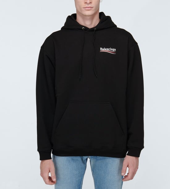 Balenciaga – Schwarzer Kapuzenpullover mit bedrucktem Logo - Image 4