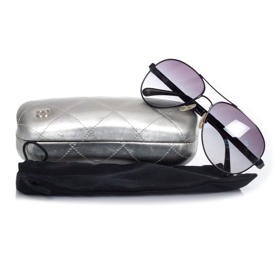 Chanel Aviator Sonnenbrille in Schwarz - Image 6