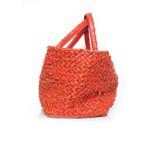 Bottega Veneta rote Cabas-Tasche mit Etui. - Image 5