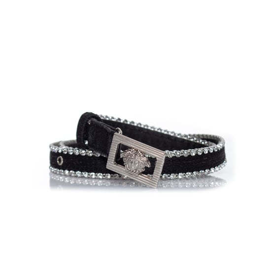 Gianni Versace Canvas-Gürtel mit Medusa-Motiv und Strass - Image 3
