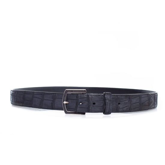 Loro Piana Alligatorgürtel aus blauem Leder - Image 1