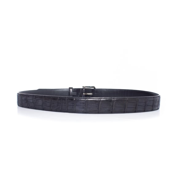 Loro Piana Alligatorgürtel aus blauem Leder - Image 2