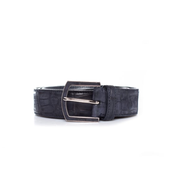 Loro Piana Alligatorgürtel aus blauem Leder - Image 5