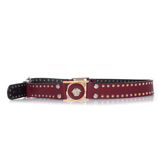 Gianni Versace Ledergürtel mit Nieten und Medusa-Motiv - Image 4