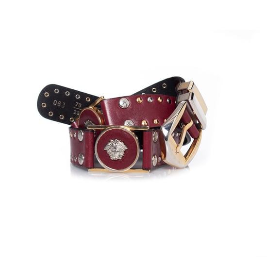 Gianni Versace Ledergürtel mit Nieten und Medusa-Motiv - Image 5