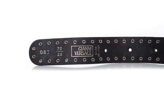Gianni Versace Ledergürtel mit Nieten und Medusa-Motiv - Image 6