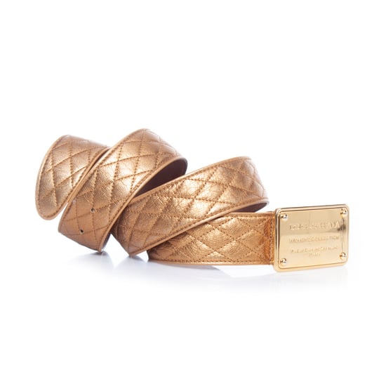 Dolce & Gabbana Goldfarbener gesteppter Ledergürtel - Image 3