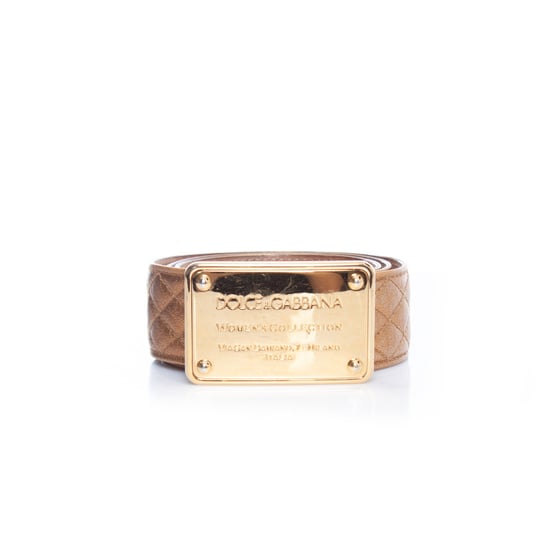 Dolce & Gabbana Goldfarbener gesteppter Ledergürtel - Image 4