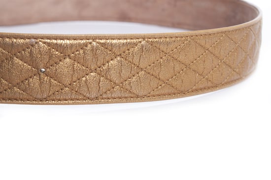 Dolce & Gabbana Goldfarbener gesteppter Ledergürtel - Image 6