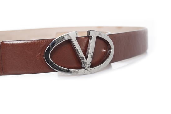 Valentino Garavani brauner Ledergürtel mit V-Schnalle - Image 6