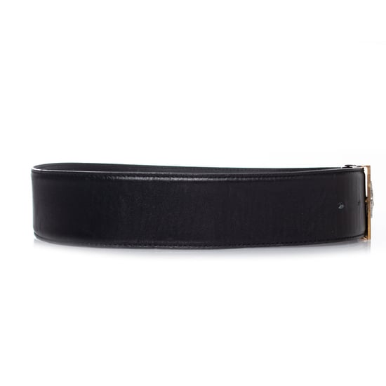Schwarzer Ledergürtel von Gianni Versace mit Medusa-Schnalle - Image 3