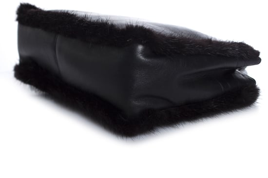 Gianni Versace schwarze Lederhandtasche mit Pelz - Image 5