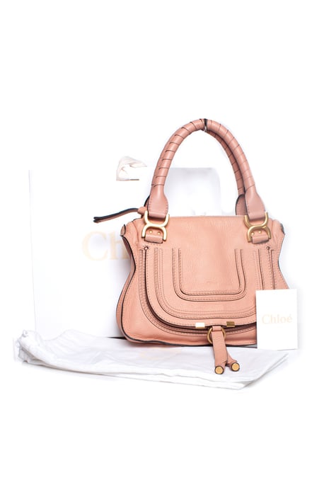Kleine Marcie-Ledertasche von Chloe in Fallow Pink - Image 3