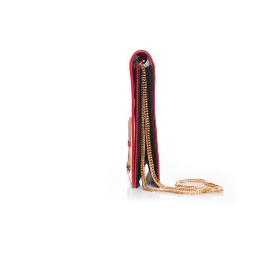 Valentino Vintage rote Schultertasche aus hochglänzendem Leder - Image 4