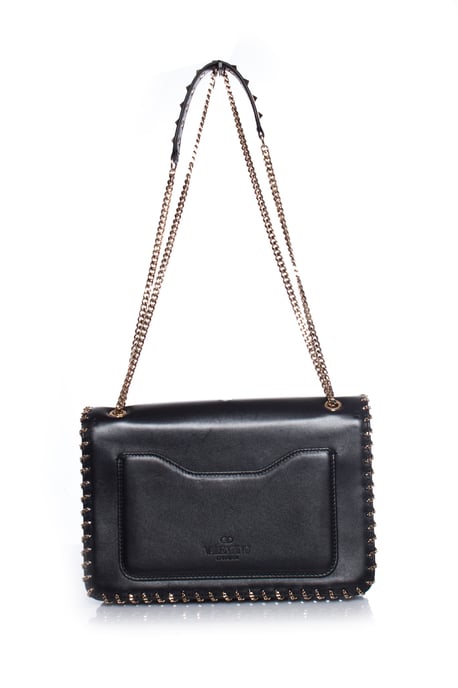 Valentino Demilune Schultertasche aus Leder mit Kette - Image 5