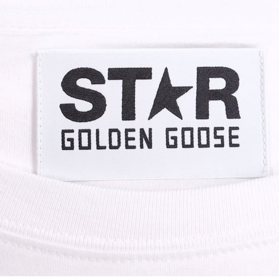 Golden Goose Weißes T-Shirt mit kontrastierendem grünem Logo und Stern - Image 4