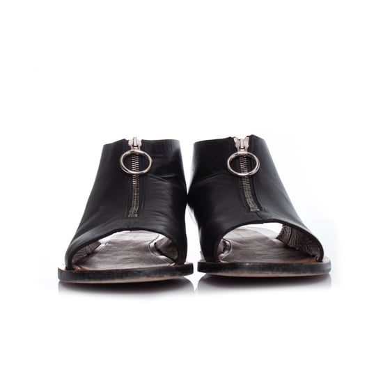 Celine Sandalen aus schwarzem Leder mit Reißverschluss - Image 4