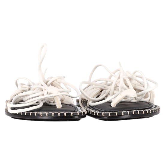 Flache Sandalen zum Binden von Ann Demeulemeester aus weißem Leder - Image 2