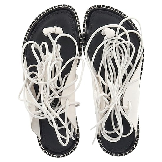 Flache Sandalen zum Binden von Ann Demeulemeester aus weißem Leder - Image 3