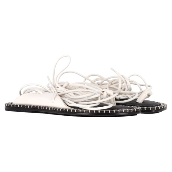 Flache Sandalen zum Binden von Ann Demeulemeester aus weißem Leder - Image 4