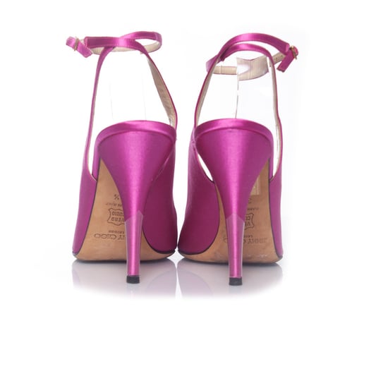 Jimmy Choo rosafarbene Satin-Sandalen mit Kristallverzierungen und offener Zehenpartie - Image 5