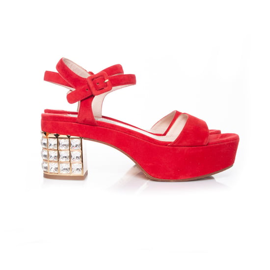 Miu Miu Kristallverzierte Plateau-Sandalen - Image 6