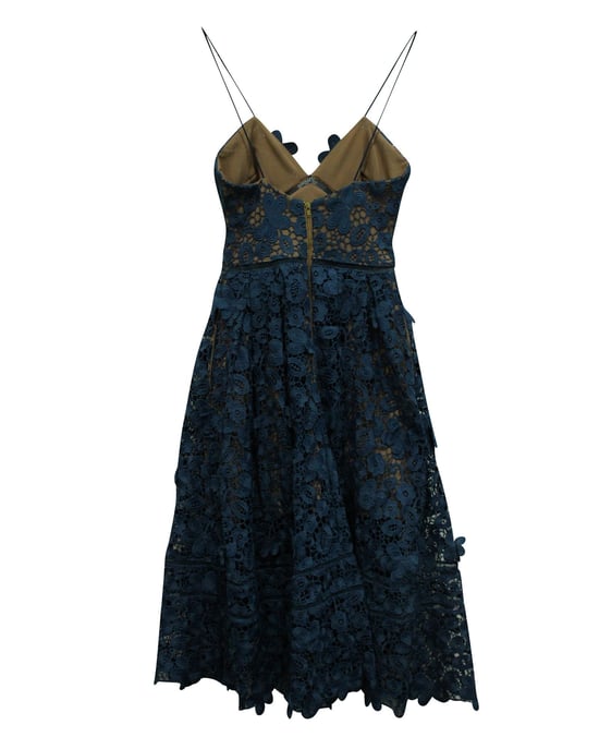 Blaues Cocktailkleid aus Spitze - Image 3