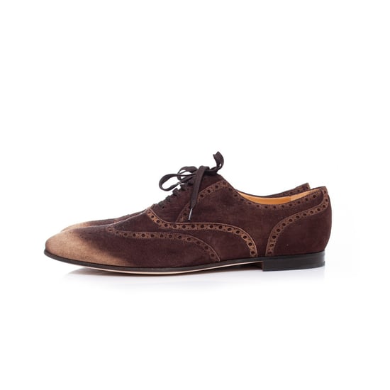 Gucci Wildleder-Derbyschuhe mit hellen Nosen. - Image 2