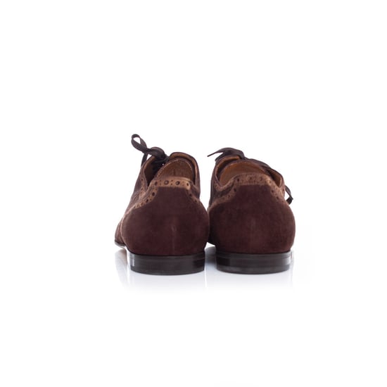 Gucci Wildleder-Derbyschuhe mit hellen Nosen. - Image 3