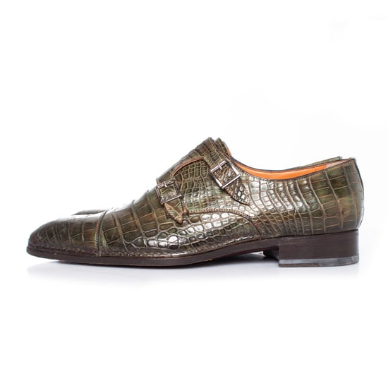 Santoni-Schuhe aus olivgrünem Alligatorleder - Image 3