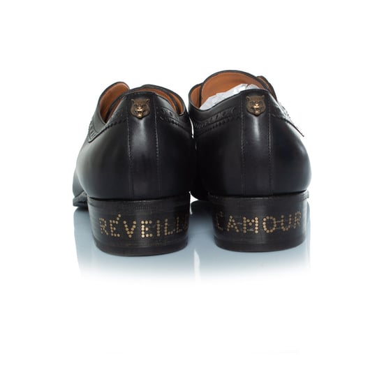 Gucci Schnürpumps aus Brokat mit goldbesetztem Absatz - Image 3