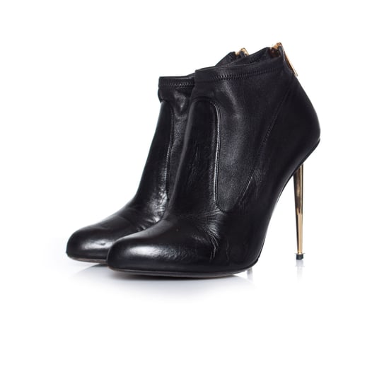 Tom Ford Stiefeletten mit schwarzem und goldenem Stilettoabsatz. - Image 1