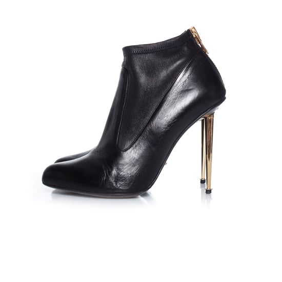 Tom Ford Stiefeletten mit schwarzem und goldenem Stilettoabsatz. - Image 2