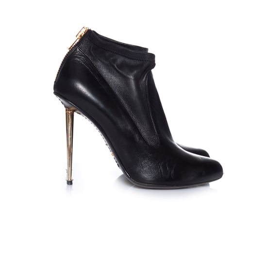 Tom Ford Stiefeletten mit schwarzem und goldenem Stilettoabsatz. - Image 5
