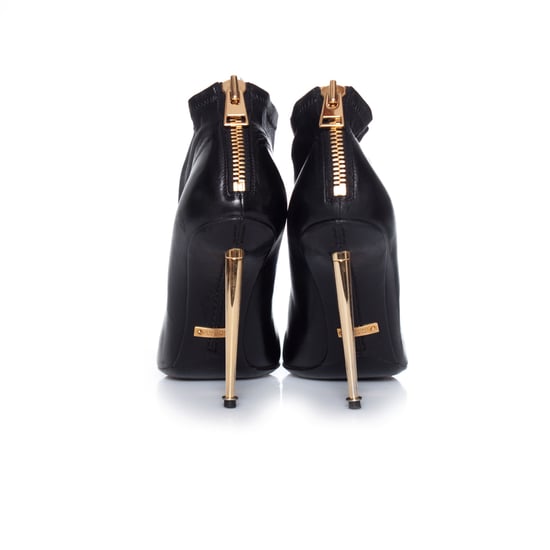 Tom Ford Stiefeletten mit schwarzem und goldenem Stilettoabsatz. - Image 6