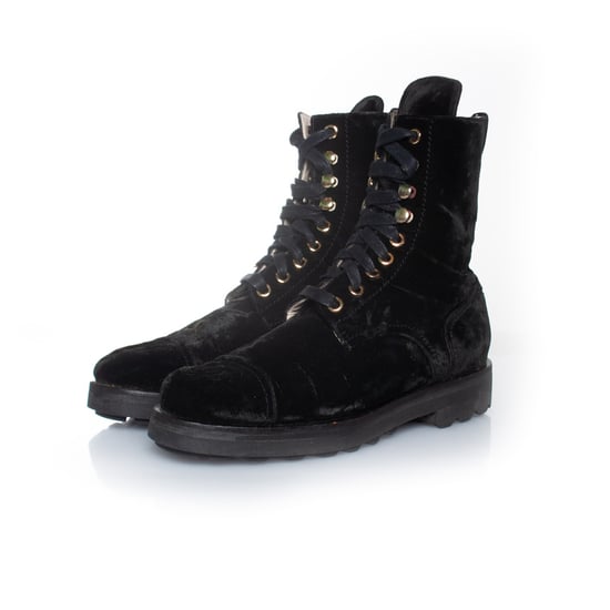 Chanel Samt-Schnürstiefel im Kampfstil - Image 1