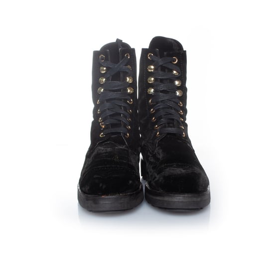 Chanel Samt-Schnürstiefel im Kampfstil - Image 3