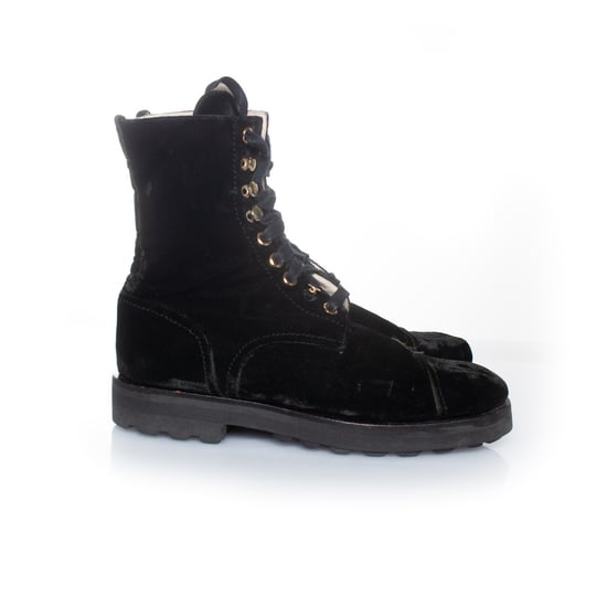 Chanel Samt-Schnürstiefel im Kampfstil - Image 4