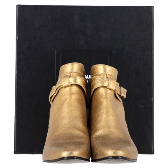 Saint Laurent Wyatt 40 Jodhpur-Stiefeletten aus goldenem Leder - Image 2