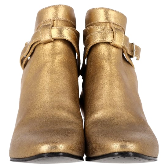 Saint Laurent Wyatt 40 Jodhpur-Stiefeletten aus goldenem Leder - Image 3