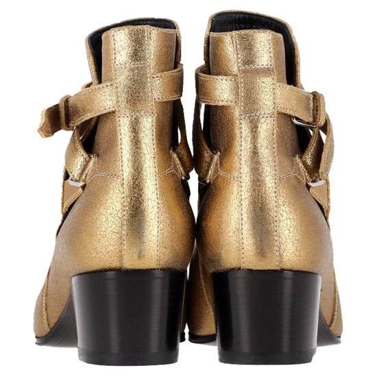 Saint Laurent Wyatt 40 Jodhpur-Stiefeletten aus goldenem Leder - Image 6