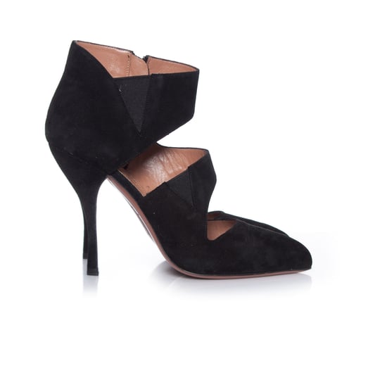 Schwarze Wildleder-Ankle-Boots von Azzedine Alaia mit geschwungenem Schaft. - Image 5