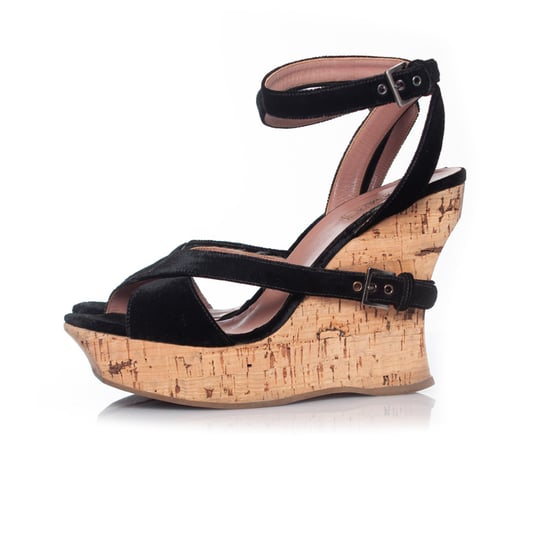 Alaïa Kork-Keilabsatz mit schwarzem Samt - Image 2