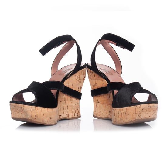Alaïa Kork-Keilabsatz mit schwarzem Samt - Image 3