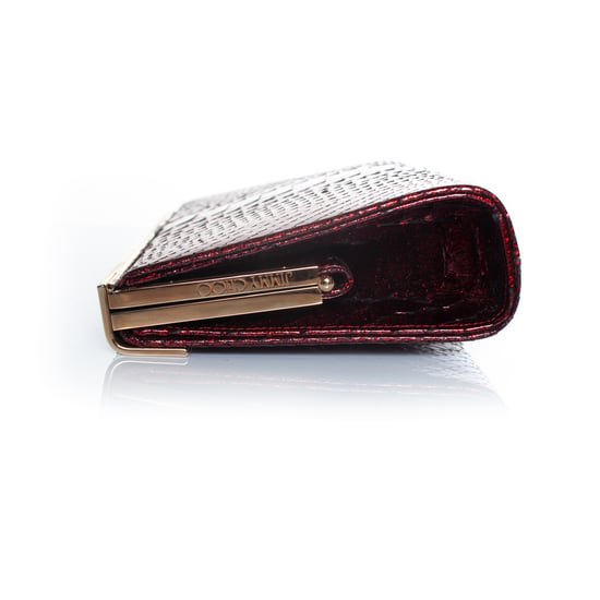 Jimmy Choo Clutch aus Pythonleder in Metallic-Rot - Image 3