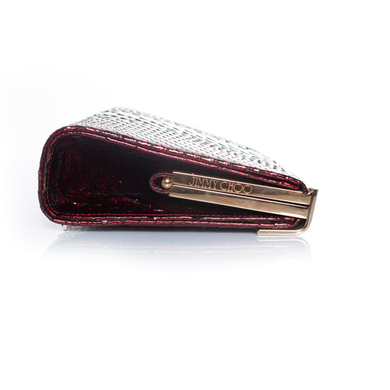 Jimmy Choo Clutch aus Pythonleder in Metallic-Rot - Image 5